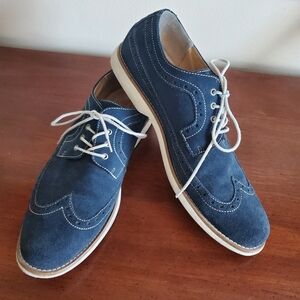 Bass Leather and Blue Suede Canvas oxford tie-ups, Dress,‎ casual Men's 10.5M